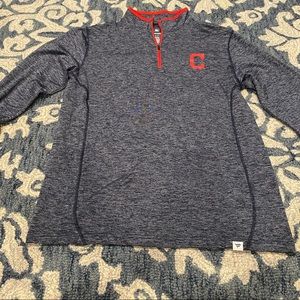 Fanatics Cleveland Indians blue half zip pullover in size M